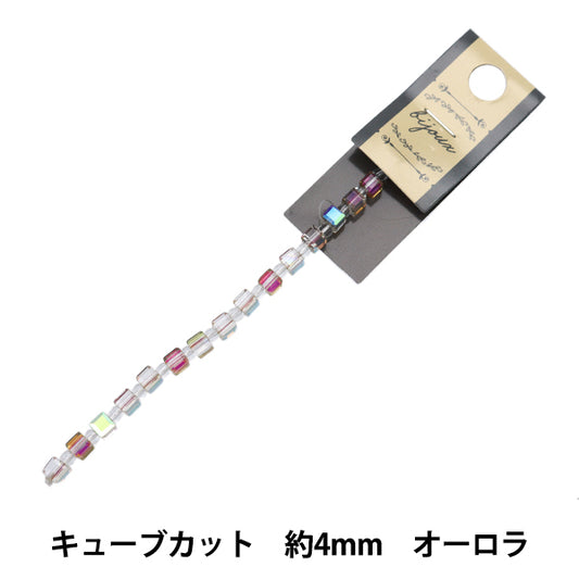 خرز "زجاج"خرز قطع المكعب 4MM Aurora Jin24-G-24"