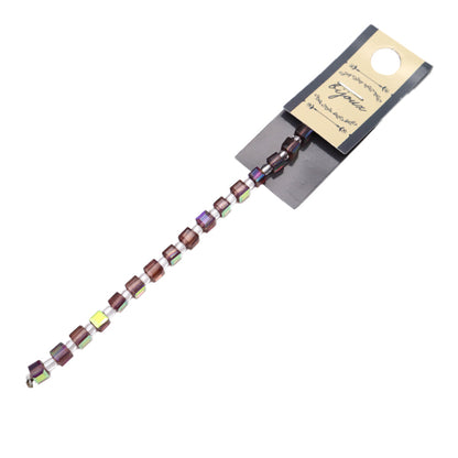 خرز "زجاج"خرز قطع المكعب 4 ملم عنب AB Jin24-G-47"