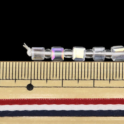 خرز "زجاج"خرز قطع المكعب 4MM Crystal AB JIN24-G-151AB"