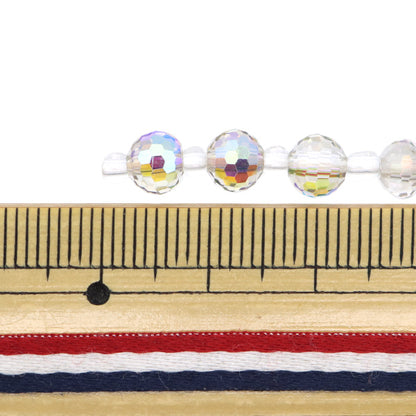 구슬 "유리"구슬 버튼 컷 6mm Aurora Jin24-G-29"