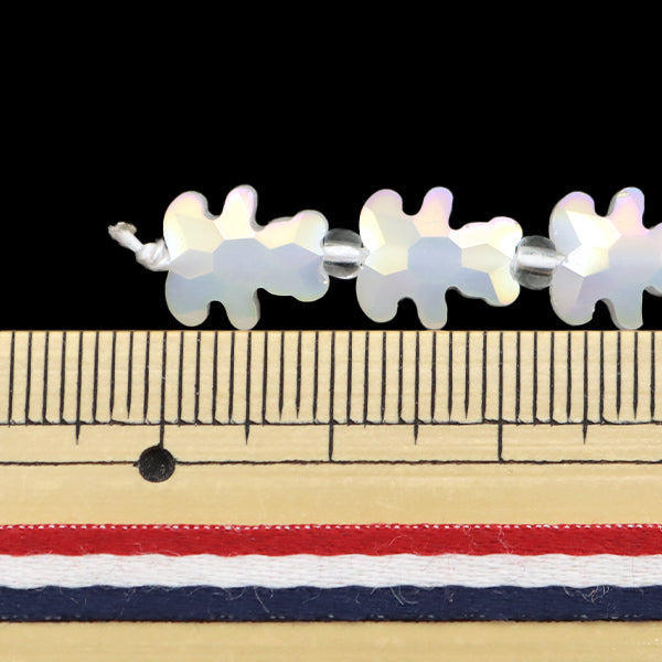 خرز "زجاج"خرز Bear Cut 8x10mm Milk Aurora Jin24-G-35"