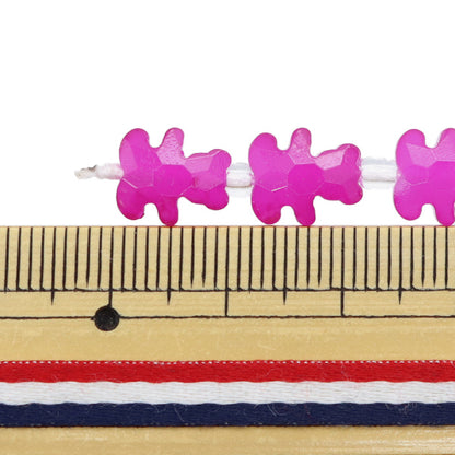 خرز "زجاج"خرز Bear Cut 8x10mm Fuchsia Jin24-G-38"