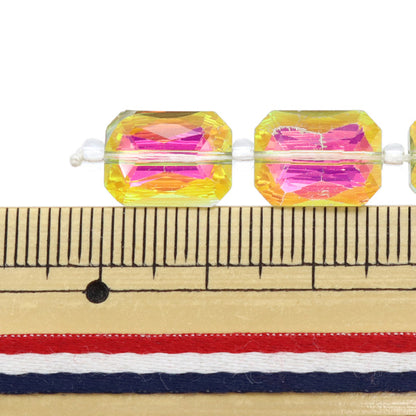 خرز "زجاج"خرز Rectangle Cut 9x12mm Aurora Jin24-G-41"