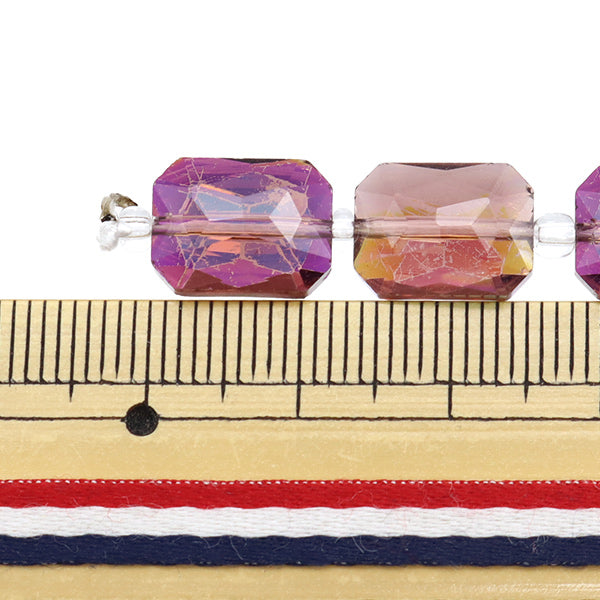 خرز "زجاج"خرز مستطيل قطع 9x12mm العنب Aurora Jin24-G-42"