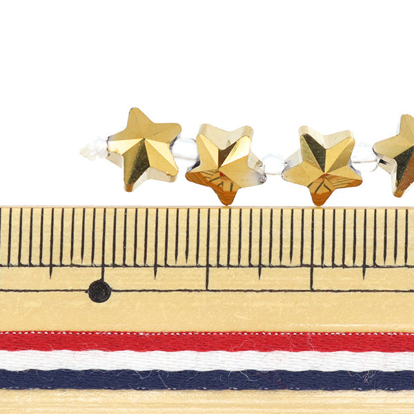 خرز "زجاج"خرز نجم قطع 8 ملم الذهب المعدني Jin24-G-46"