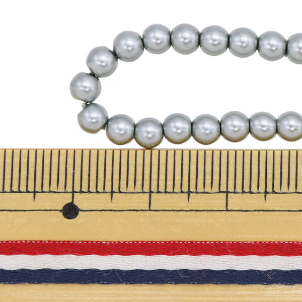 خرز "Glass Pearl"خرز 4mm رمادي Jin24-P-6"