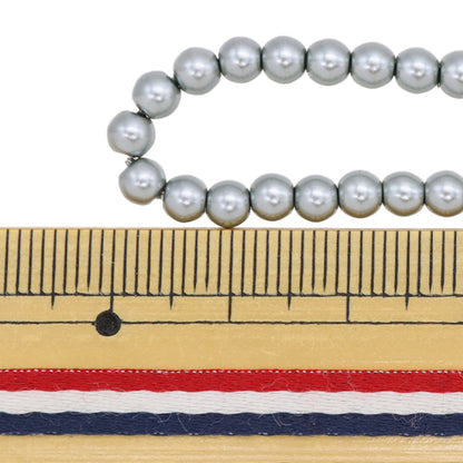 خرز "Glass Pearl"خرز 4mm رمادي Jin24-P-6"