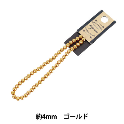 ビーズ 『ガラスパールビーズ 約4mm×20cm ゴールド』
