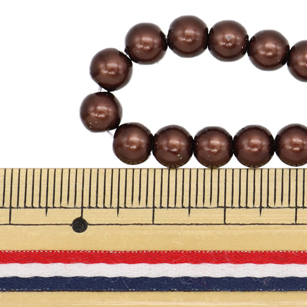 خرز "Glass Pearl"خرز 6mm Plum Jin24-P-11"