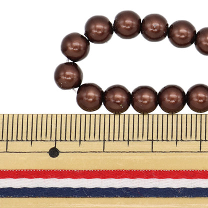 خرز "Glass Pearl"خرز 6mm Plum Jin24-P-11"