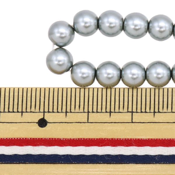 خرز "Glass Pearl"خرز 6mm رمادي Jin24-P-12"