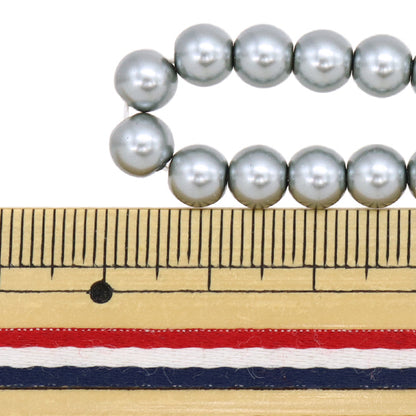 خرز "Glass Pearl"خرز 6mm رمادي Jin24-P-12"