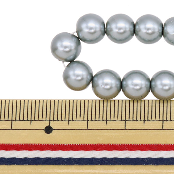 خرز "Glass Pearl"خرز 8mm رمادي Jin24-P-18"