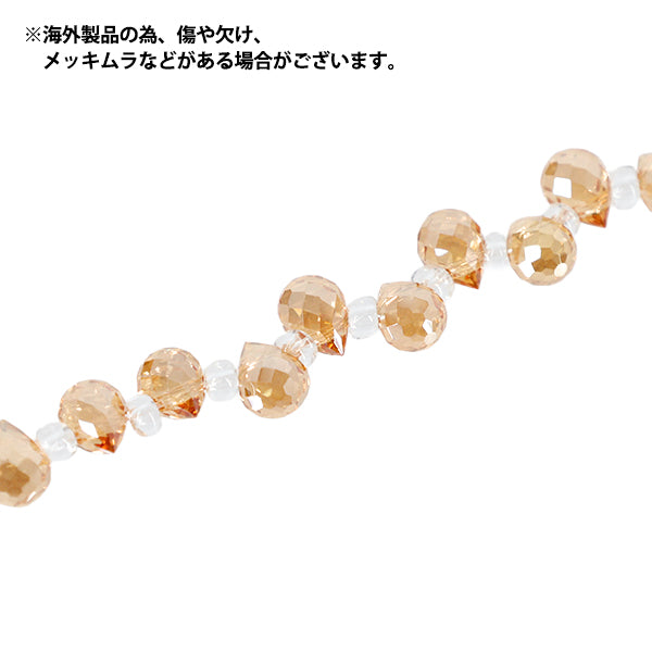 ビーズ 『ガラスビーズ プチシャンデリアドロップ 約5×7mm ゴールドラスター JAN25-51-C』