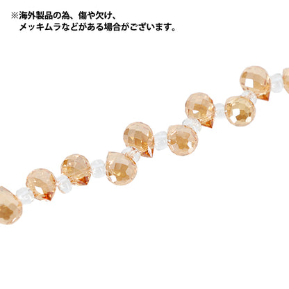 ビーズ 『ガラスビーズ プチシャンデリアドロップ 約5×7mm ゴールドラスター JAN25-51-C』