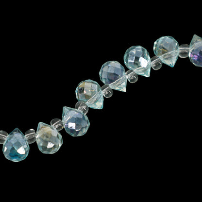 Perline "vetroPerline Lampadario a goccia ca. 6 x 9 mm blu pallido JAN25-52-G”