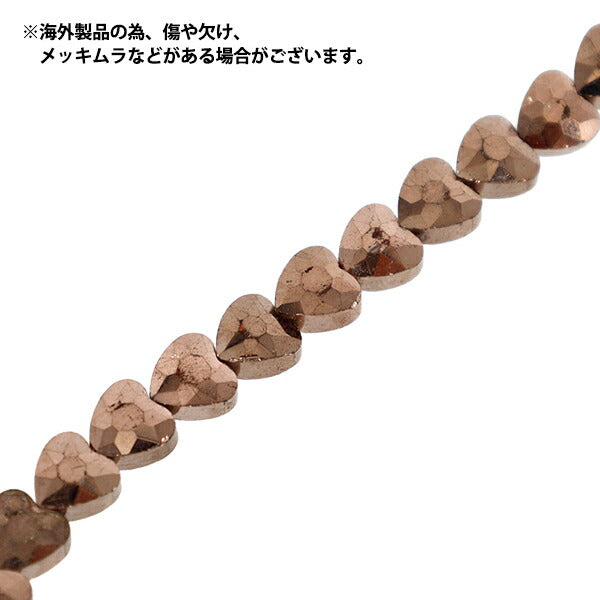 Perline 『Vetro』Perline Cuore ca. Ping oro da 6 mm JAN25-10-R"