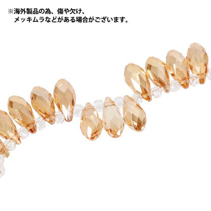 ビーズ 『ガラスビーズ ドロップカット 約6×8mm ゴールドラスター JAN25-60-C』