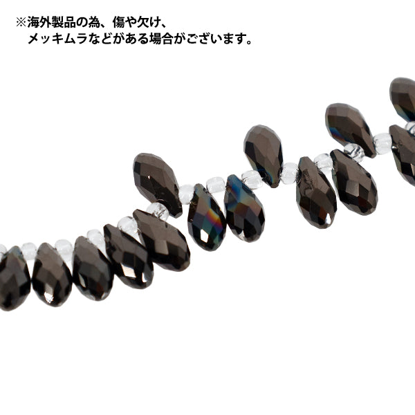 ビーズ 『ガラスビーズ ドロップカット 約6×8mm ガンメタル JAN25-60-T』