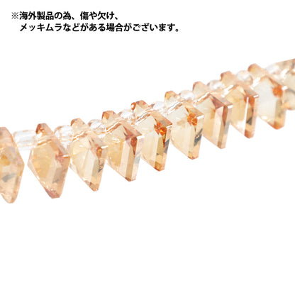 ビーズ 『ガラスビーズ スクエアペンダント 約8mm ゴールドラスター JAN25-72-C』