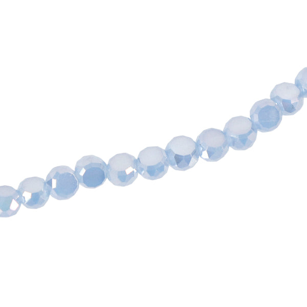 Perline "vetroPerline Taglio rotondo piatto di circa 3 mm raster blu baby JAN25-66-J"