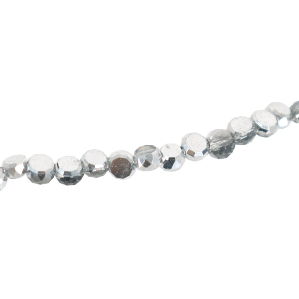Perline "vetroPerline Taglio piatto rotondo circa 3 mm argento JAN25-66-P”