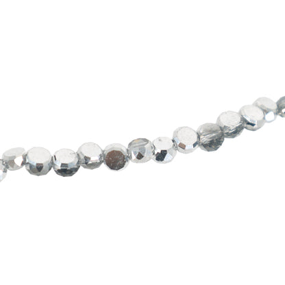Perline "vetroPerline Taglio piatto rotondo circa 3 mm argento JAN25-66-P”