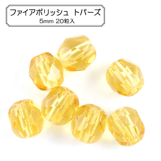 Perlen "Fire Polish Topaz 5mm 20 Tabletten"