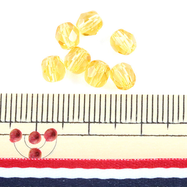 구슬 "Fire Polish Topaz 5mm 20 정제"