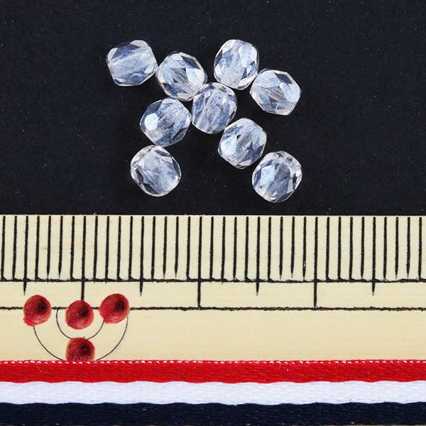 Perlen "Fire Polish Crystal White Star 4mm 25 Tabletten"