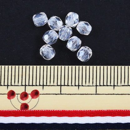 Perlen "Fire Polish Crystal White Star 4mm 25 Tabletten"