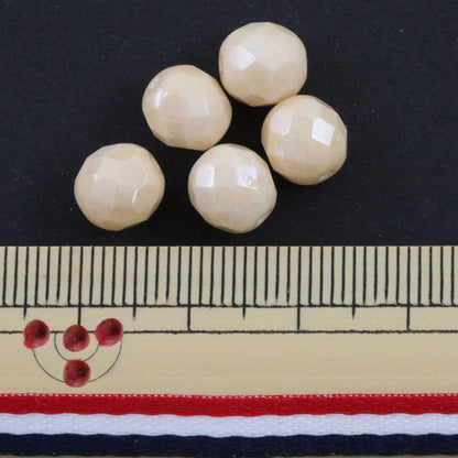 Beads "Fire Polish Chooke White Champagne Star 8mm 5 tablets"