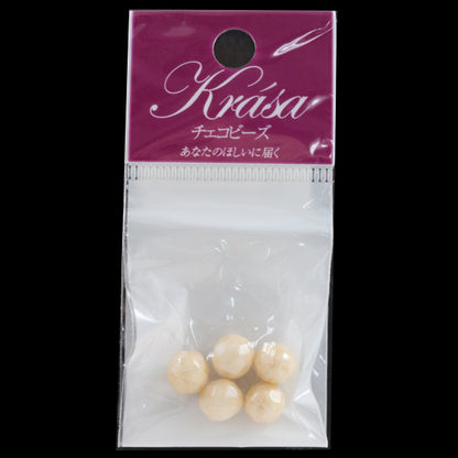 Beads "Fire Polish Chooke White Champagne Star 8mm 5 tablets"