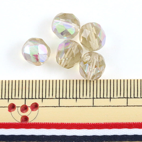 Beads "Fire Polish Black Diamond AB 8mm 10 tablets"