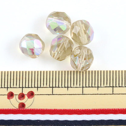 Beads "Fire Polish Black Diamond AB 8mm 10 tablets"