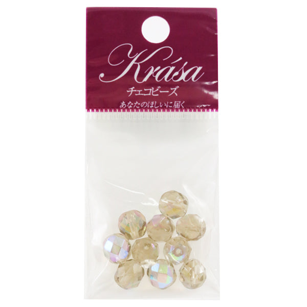 Beads "Fire Polish Black Diamond AB 8mm 10 tablets"