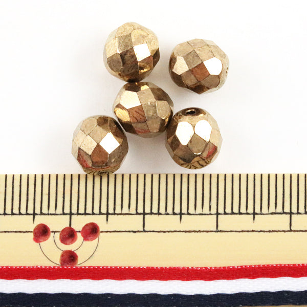 구슬 "소방 광택 청동 8mm 5 정제"