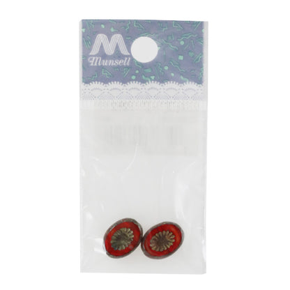 خرز "الجمهورية التشيكية"خرز شقائق النعمان دالي تراباتين أحمر 14*10 ملم 2 حبة”