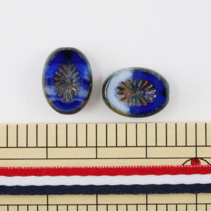 구슬 "체코구슬 아네모네 아프리카 종파 14*10mm 2 정제]