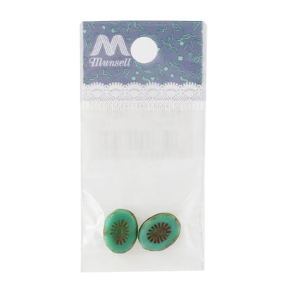 Perlen "Tschechische RepublikPerlen Anemone Green Kois 14*10 mm 2 Tabletten]