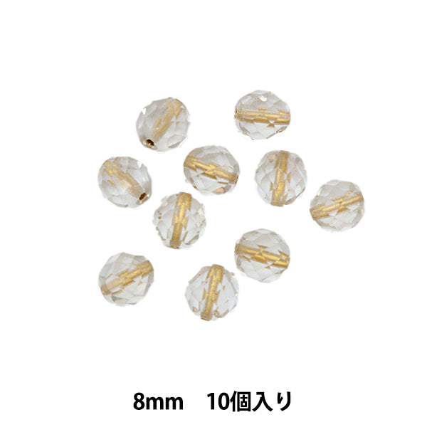 Beads "Fire Polish Bronze Line 8mm 10 pieces"