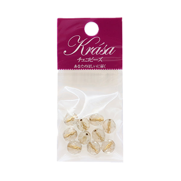 Beads "Fire Polish Bronze Line 8mm 10 pieces"