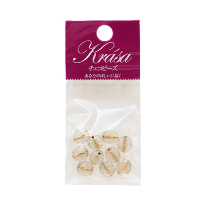 Beads "Fire Polish Bronze Line 8mm 10 pieces"