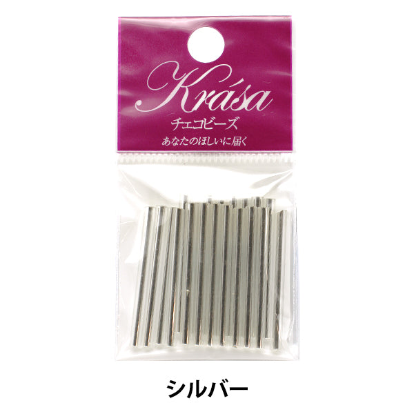 Perlen "Tschechischer SamenPerlen Bugle Silber 3cm 20 Stücke]