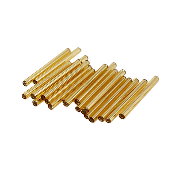 Beads "Czech seedBeads Bugle gold 3cm 20 pieces]