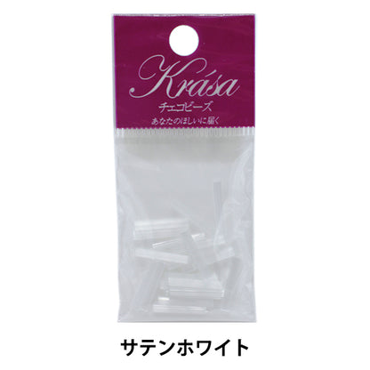 Beads "Czech seedBeads Bugle Hexagon Satin White 1.5cm 20 pieces]