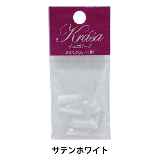 Beads "Czech seedBeads Bugle Hexagon Satin White 1.5cm 20 pieces]