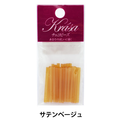 Beads "Czech seedBeads Bugle Hexagon satin beige 3cm 20 pieces]