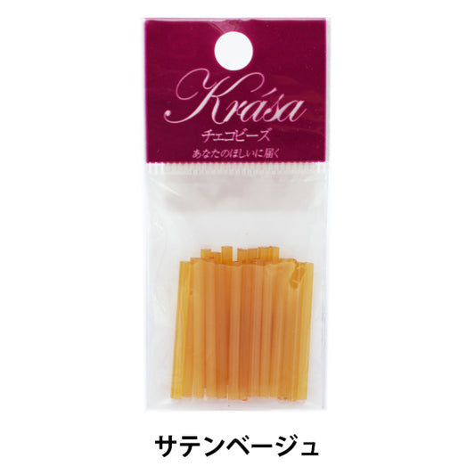 Beads "Czech seedBeads Bugle Hexagon satin beige 3cm 20 pieces]