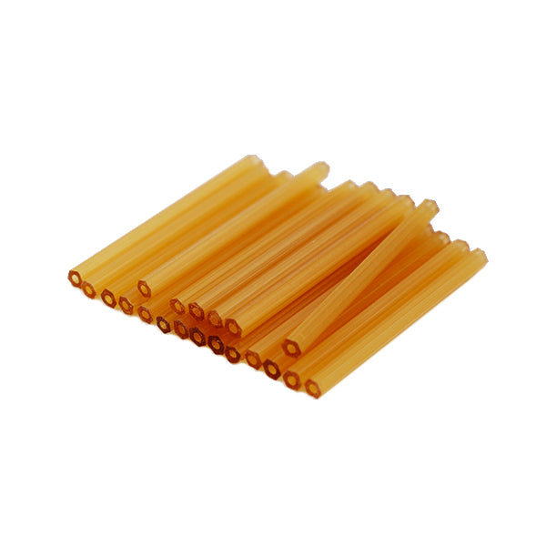 Beads "Czech seedBeads Bugle Hexagon satin beige 3cm 20 pieces]